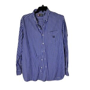 Chaps Size Large  Blue Check Long Sleeve Button‎ Shirt
